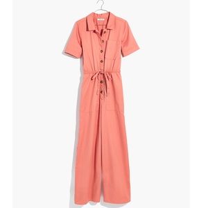 Wide leg utility jumpsuit